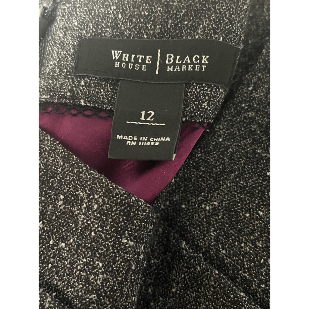 White House Black Market Charcoal Gray Tweed Style Dress Size 12 - Picture 6 of 7